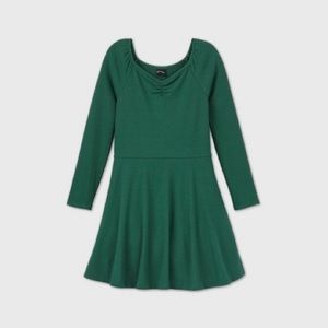 Girls Rib Knit Long Sleeved Dress